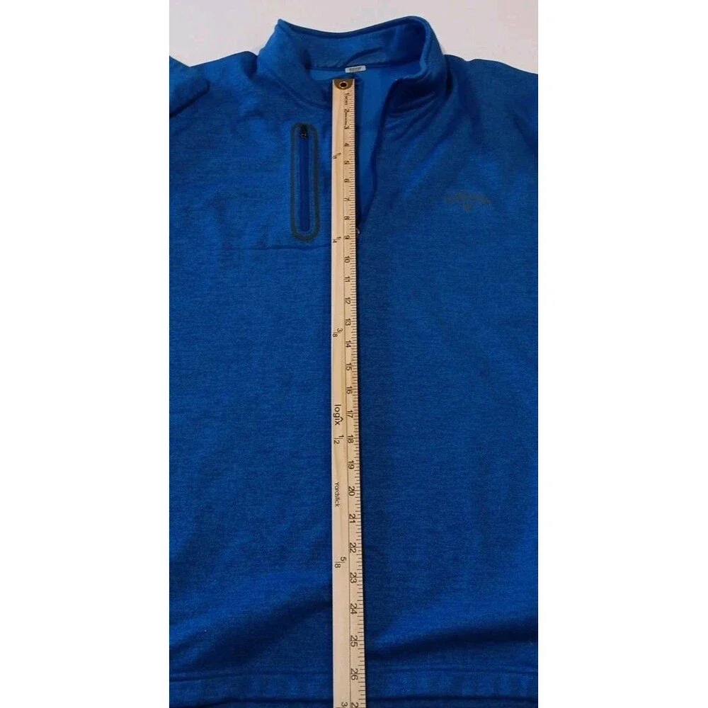 Callaway Sweater Mens 2X Blue Fleece Pullover 1/4 Zip Pockets Golf Casual